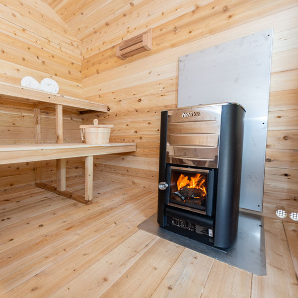 Leisurecraft CT Georgian Cabin Sauna with Porch – Wood Burning Outdoor Sauna