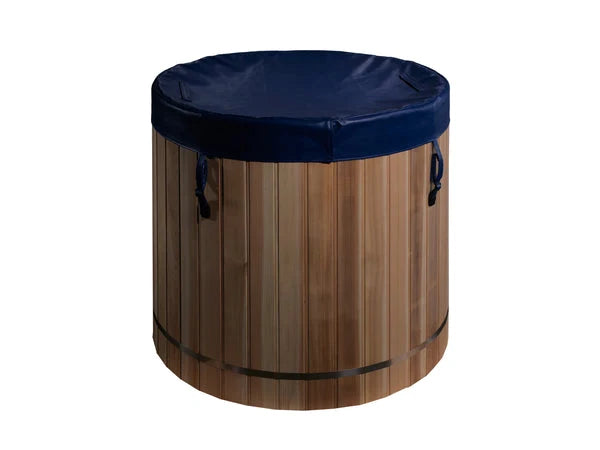 Dynamic Cold Therapy DCT-B-042-PLPC-34 Barrel Cold Plunge with Pacific Cedar Exterior Dynamic Saunas