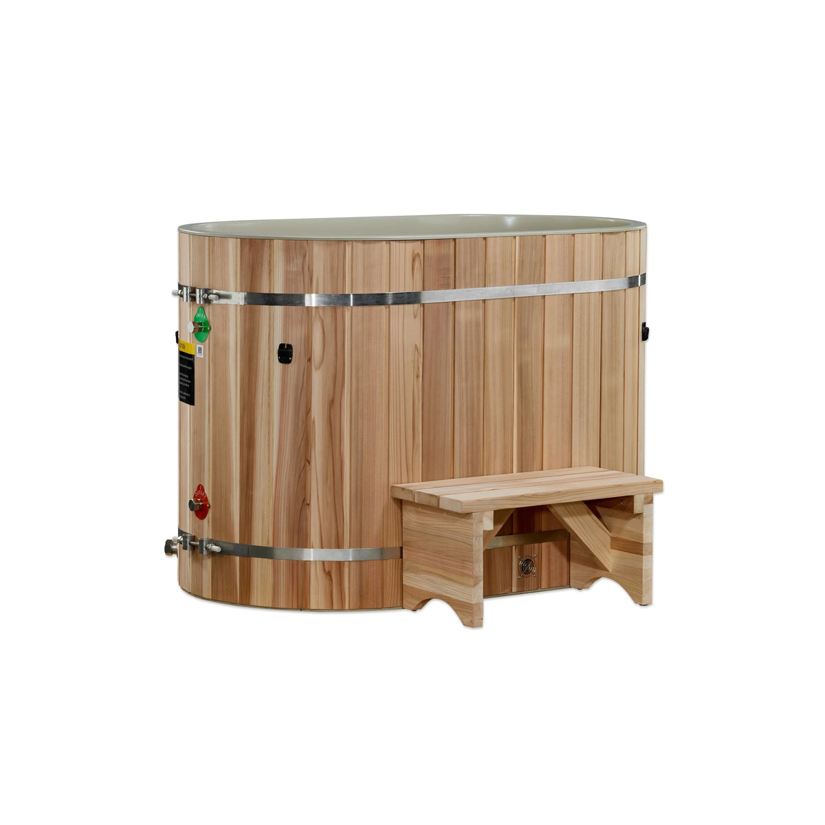 Dynamic Cold Therapy DCT-BO-50-PLPC-34 Oval Barrel Cold Plunge with Japanese Cedar Dynamic Saunas
