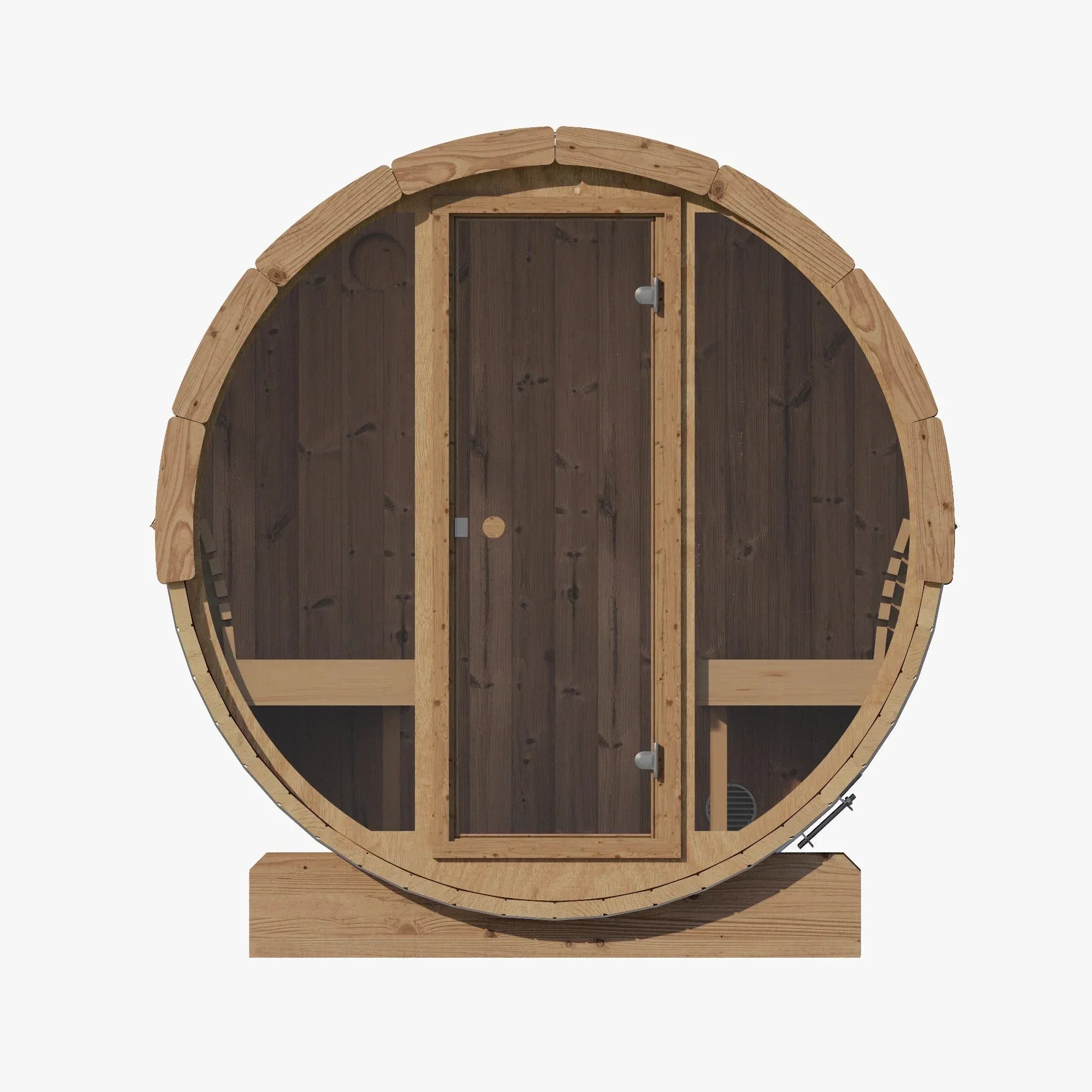 SaunaLife Model E7G Sauna Barrel Glass Front - Sauna Luxuries