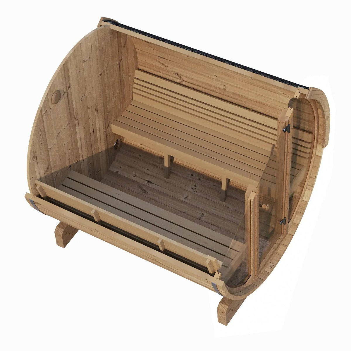 SaunaLife Model E8G Sauna Barrel Glass Front - Sauna Luxuries