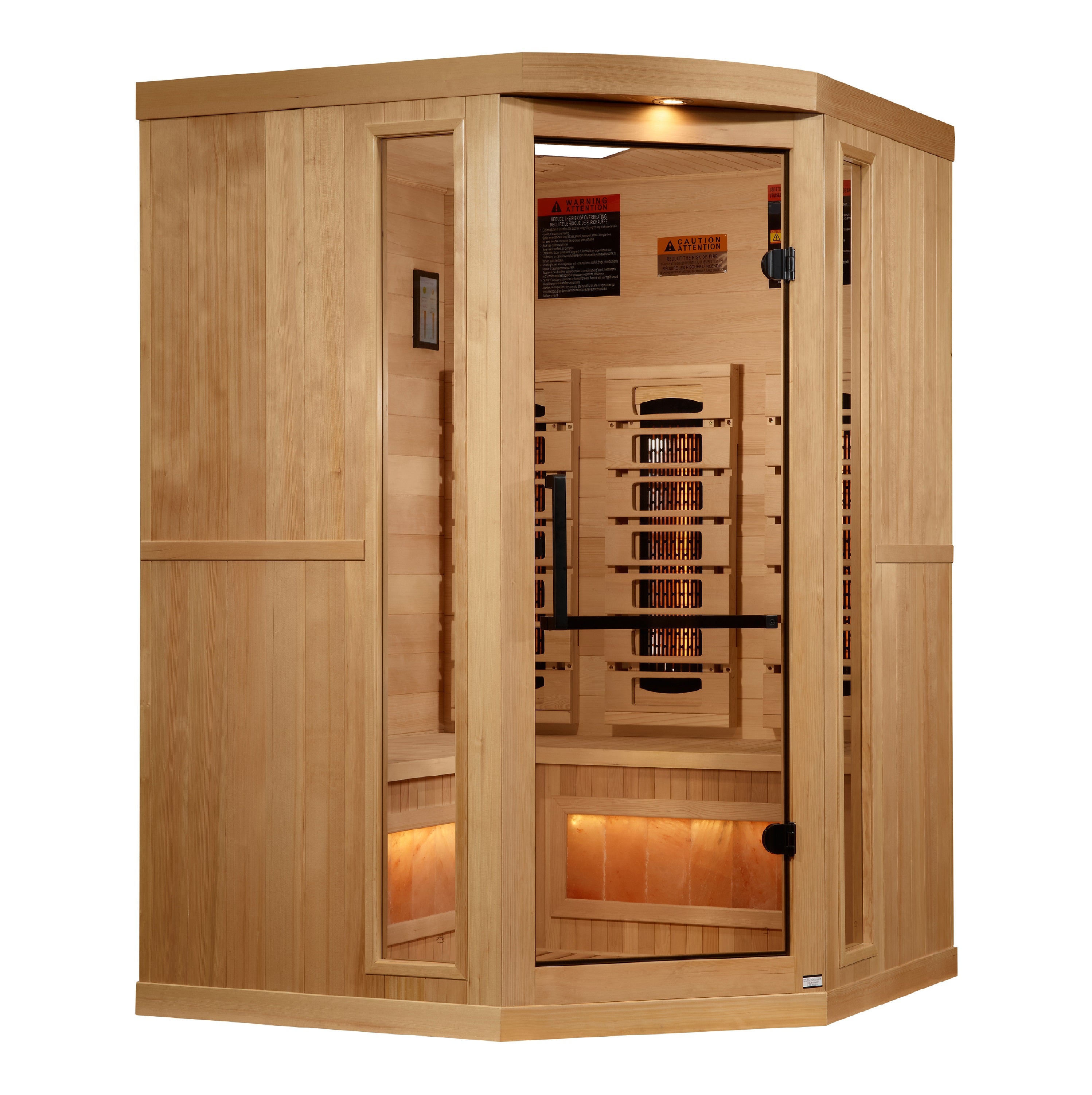 Golden Designs 3-Person Corner Near-Zero EMF Full-Spectrum Infrared Sauna