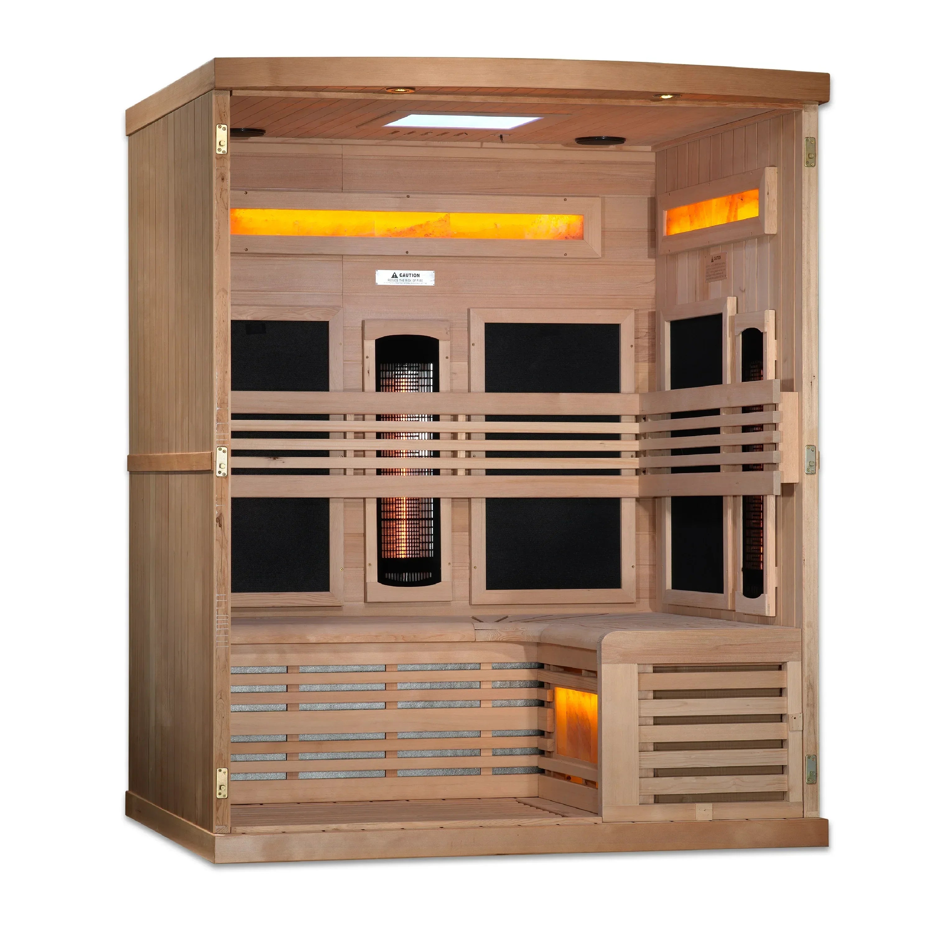 Golden Designs 3-Person Full Spectrum Near Zero EMF FAR Infrared Sauna - Sauna Luxuries