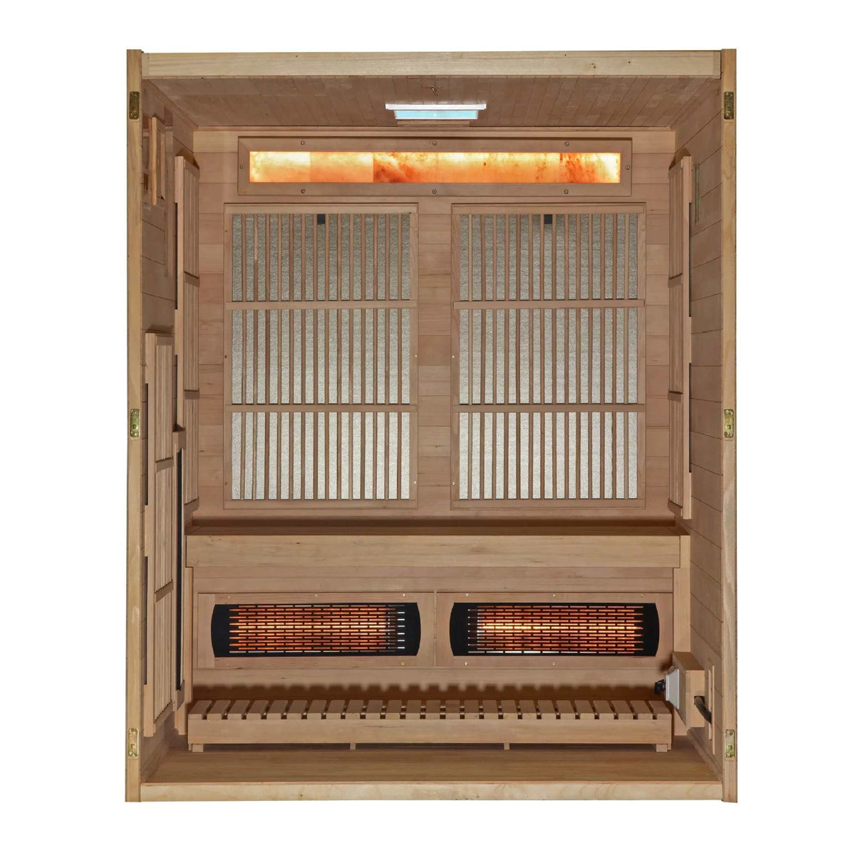 Golden Designs Soria 3 Person Hybrid Sauna | Full Spectrum & Harvia Stove - Sauna Luxuries
