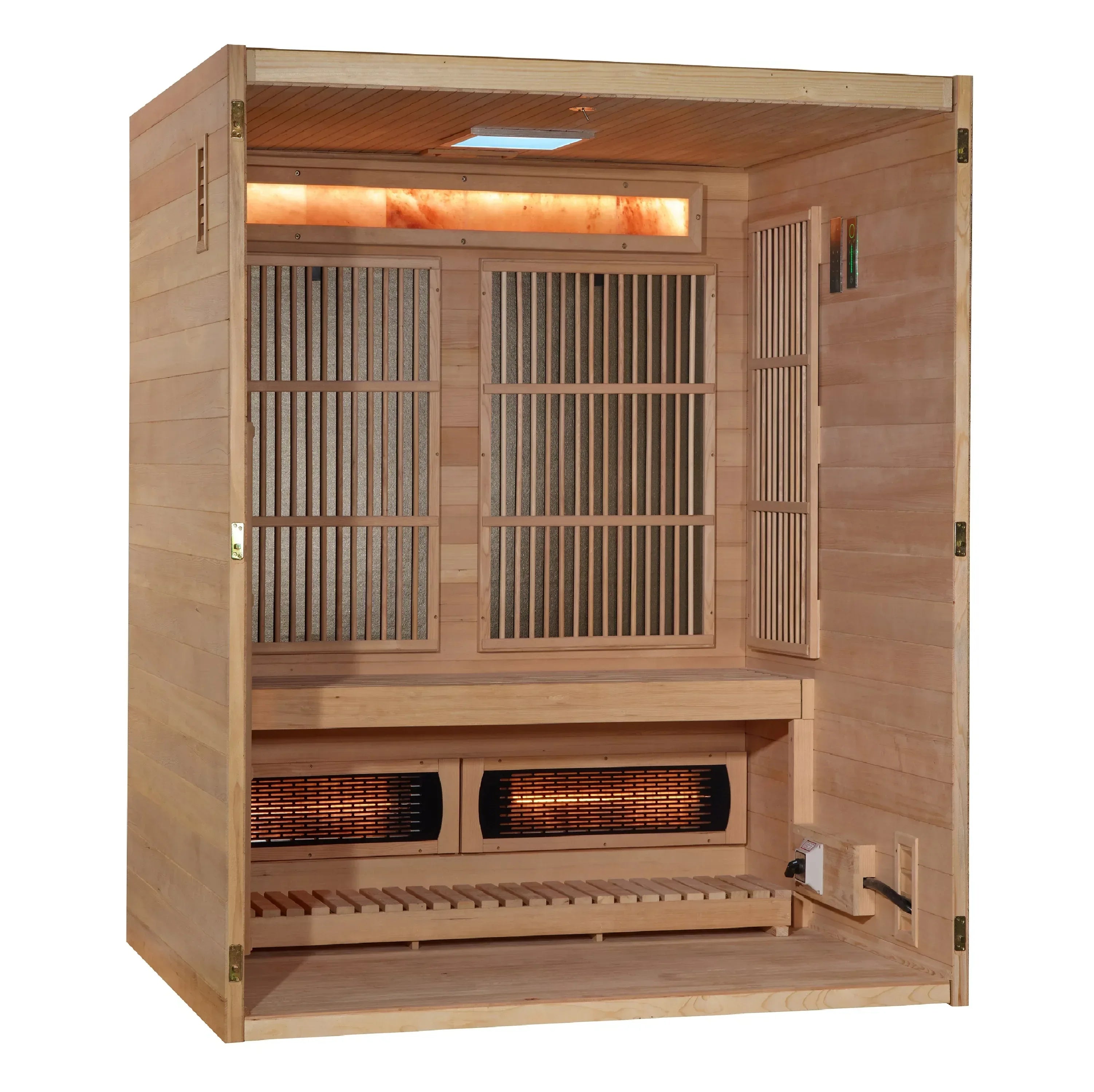 Golden Designs Soria 3 Person Hybrid Sauna | Full Spectrum & Harvia Stove - Sauna Luxuries