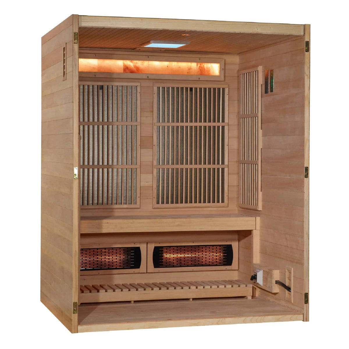 Golden Designs Soria 3 Person Hybrid Sauna | Full Spectrum & Harvia Stove - Sauna Luxuries