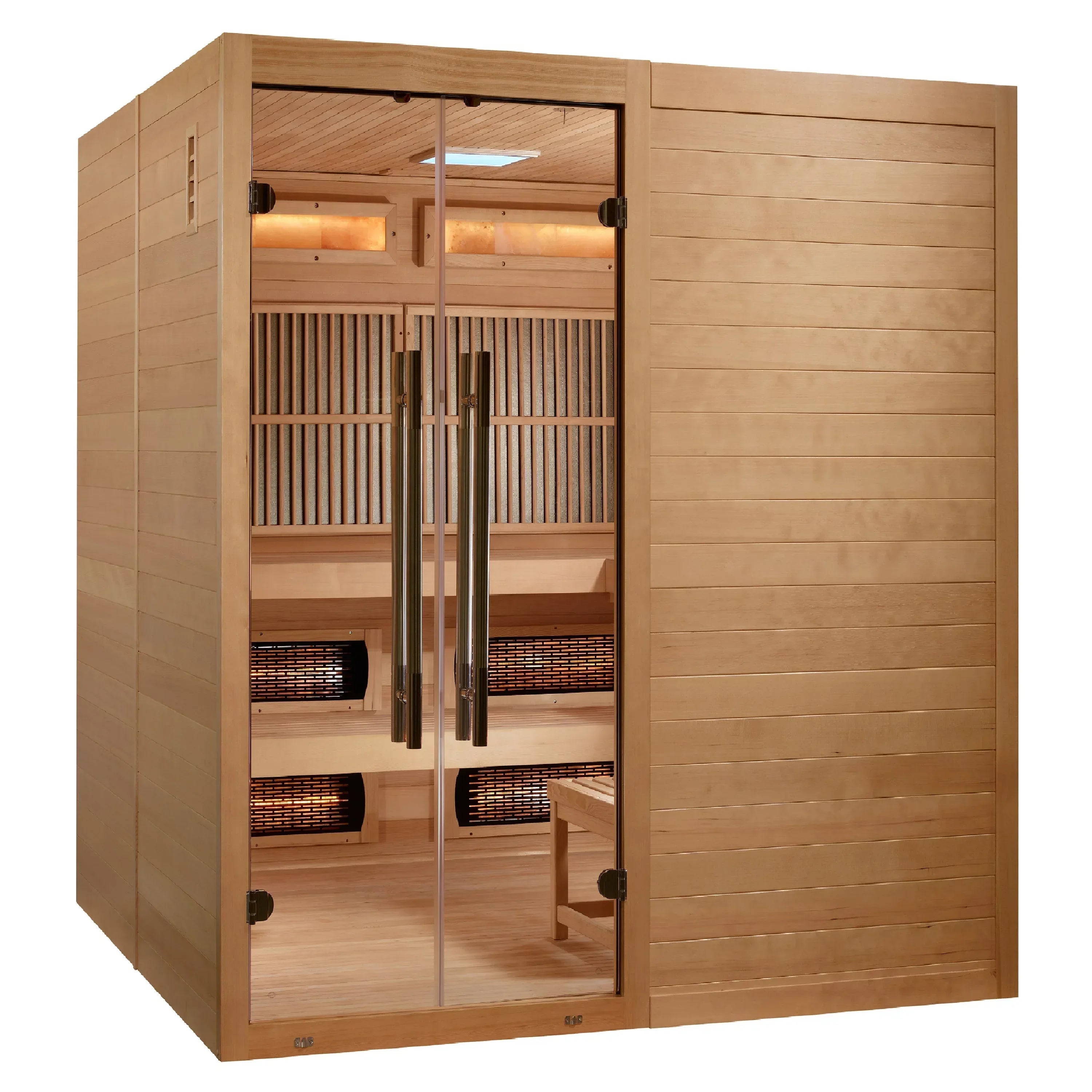 Golden Designs Toledo 6 Person Hybrid Sauna | Full Spectrum & Harvia Stove - Sauna Luxuries