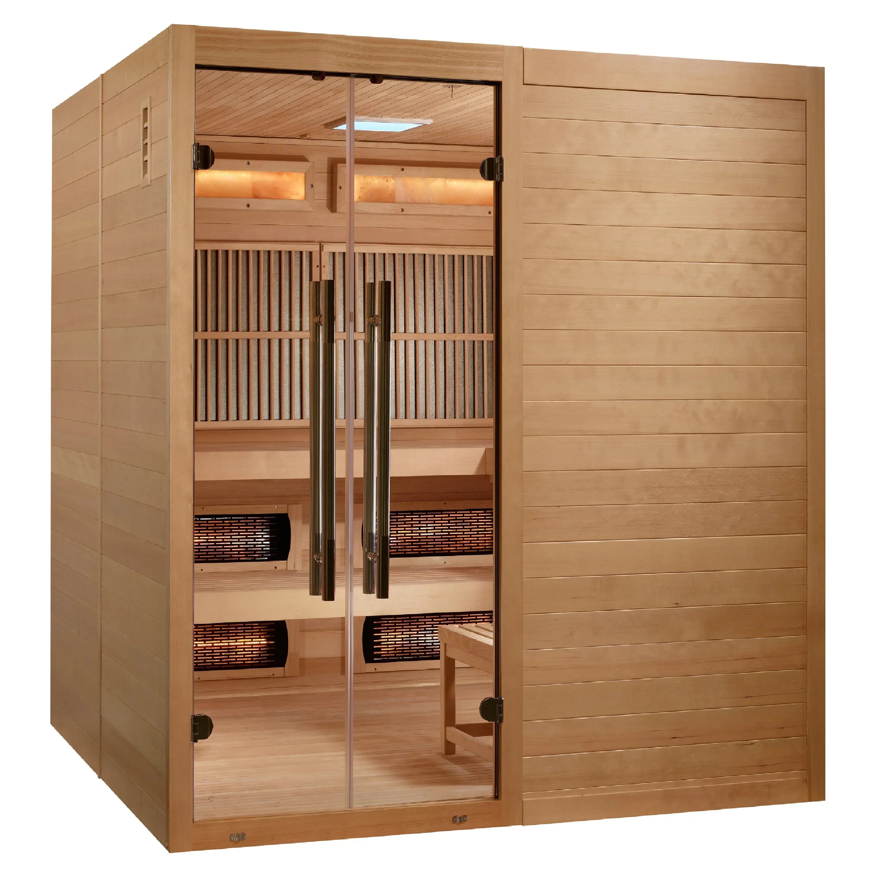 Golden Designs Toledo 6 Person Hybrid Sauna | Full Spectrum & Harvia Stove - Sauna Luxuries