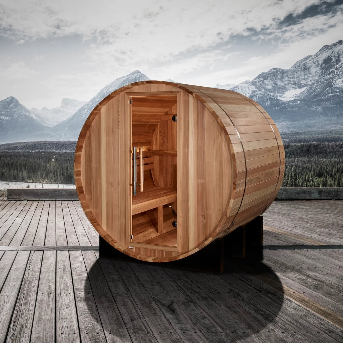 Golden Designs St. Moritz 2-Person Traditional Barrel Sauna Golden Designs