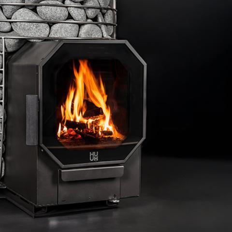 HUUM Hive Flow Mini Wood-Burning Heater w/ Firebox Extension