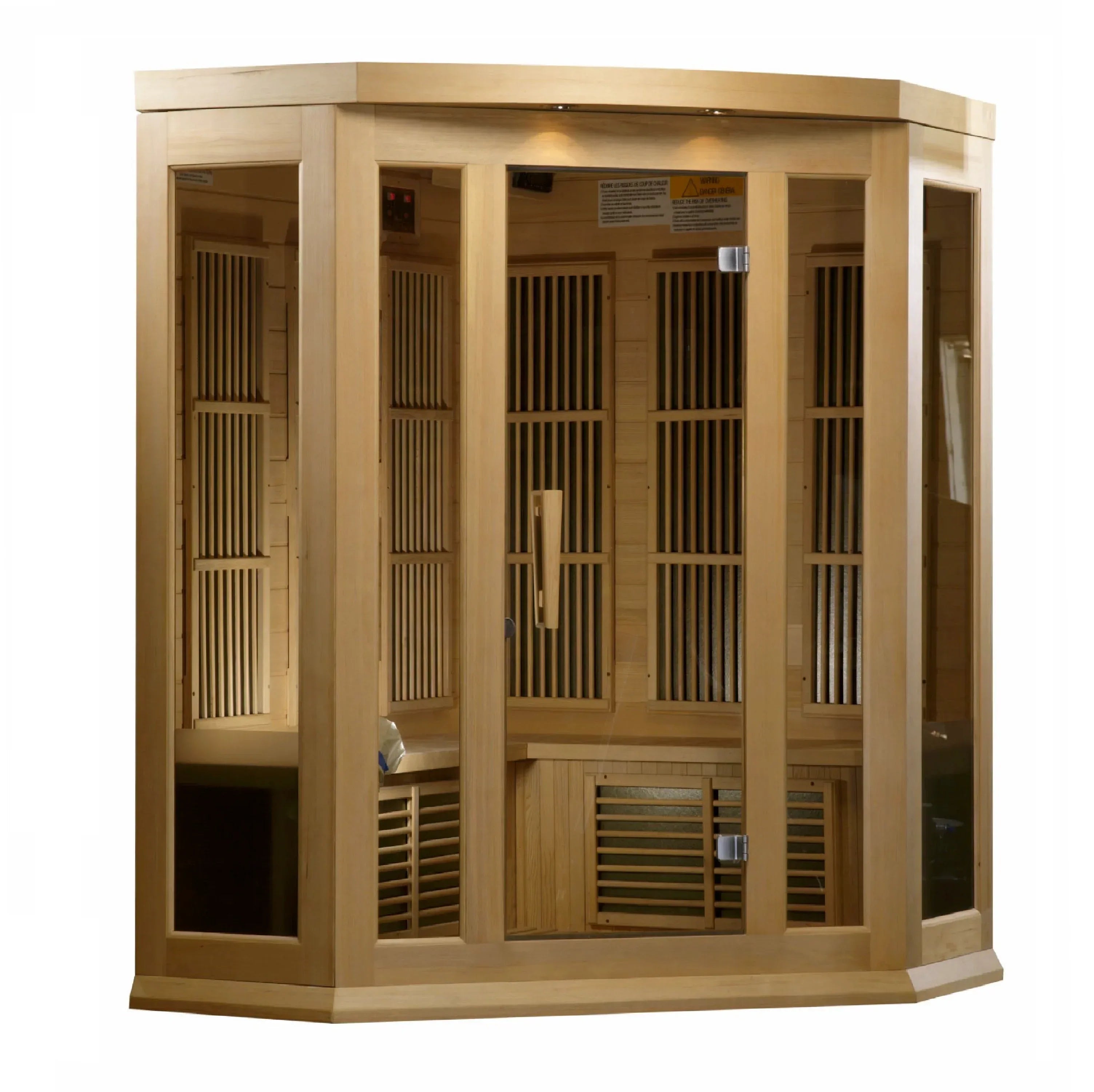 Maxxus 3-Person Corner Low EMF FAR Infrared Sauna - Sauna Luxuries