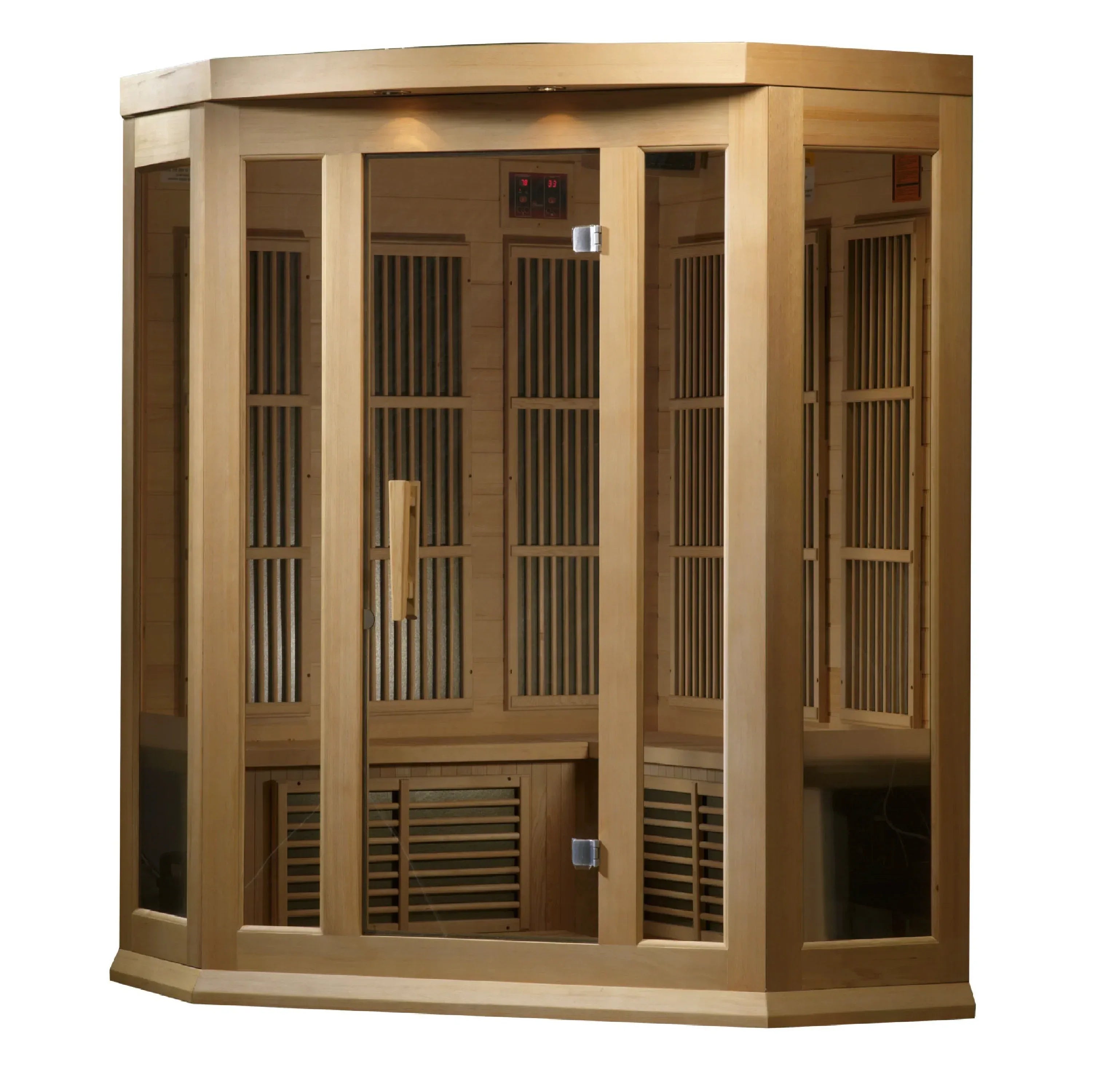 Maxxus 3-Person Corner Low EMF FAR Infrared Sauna - Sauna Luxuries