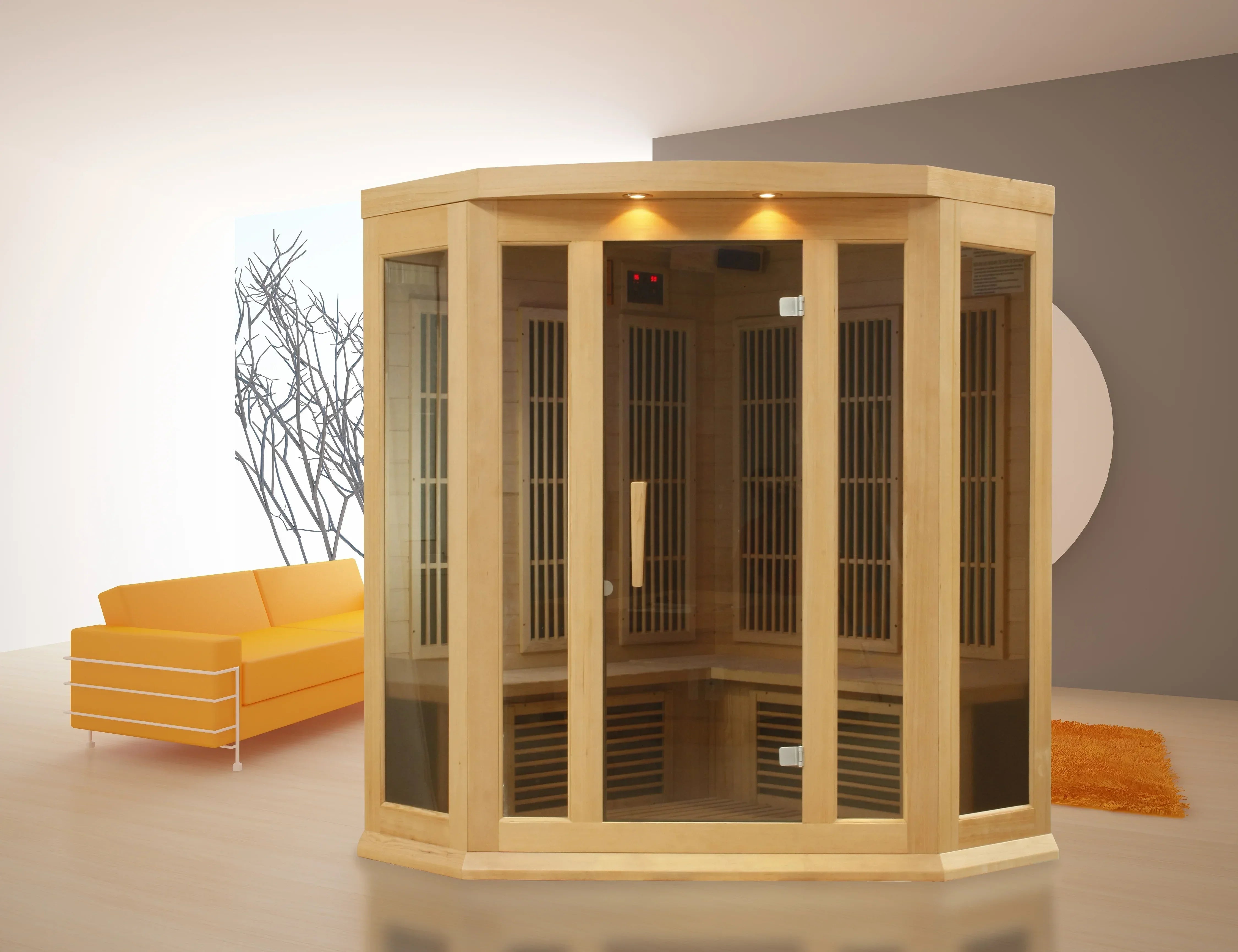 Maxxus 3-Person Corner Low EMF FAR Infrared Sauna - Sauna Luxuries