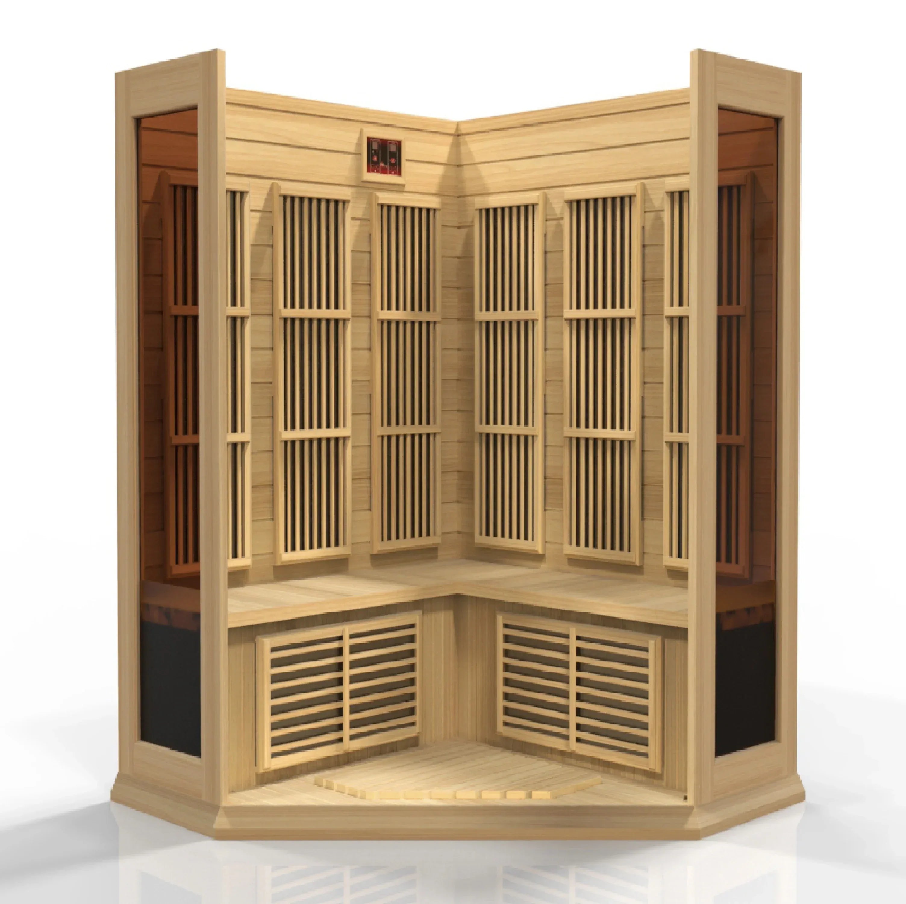Maxxus 3-Person Corner Low EMF FAR Infrared Sauna - Sauna Luxuries