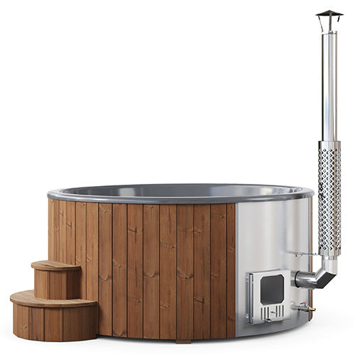 SaunaLife S6N 7-Person Outdoor Wood-Burning Hot Tub Sauna Luxuries