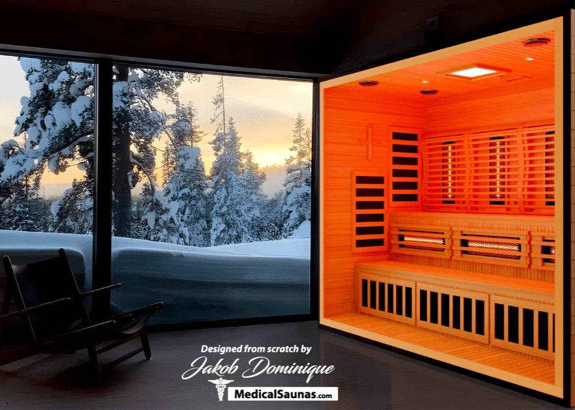 Commercial 488 Medical Sauna | XL Infrared + Red Light + Smart Tablet - Sauna Luxuries