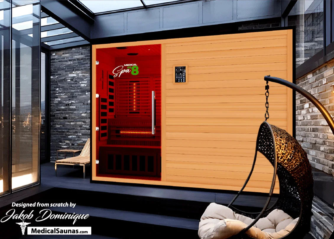 Commercial 488 Medical Sauna | XL Infrared + Red Light + Smart Tablet - Sauna Luxuries