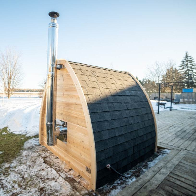 Leisurecraft CT MiniPOD Sauna | Wood Burning Outdoor Sauna - Sauna Luxuries