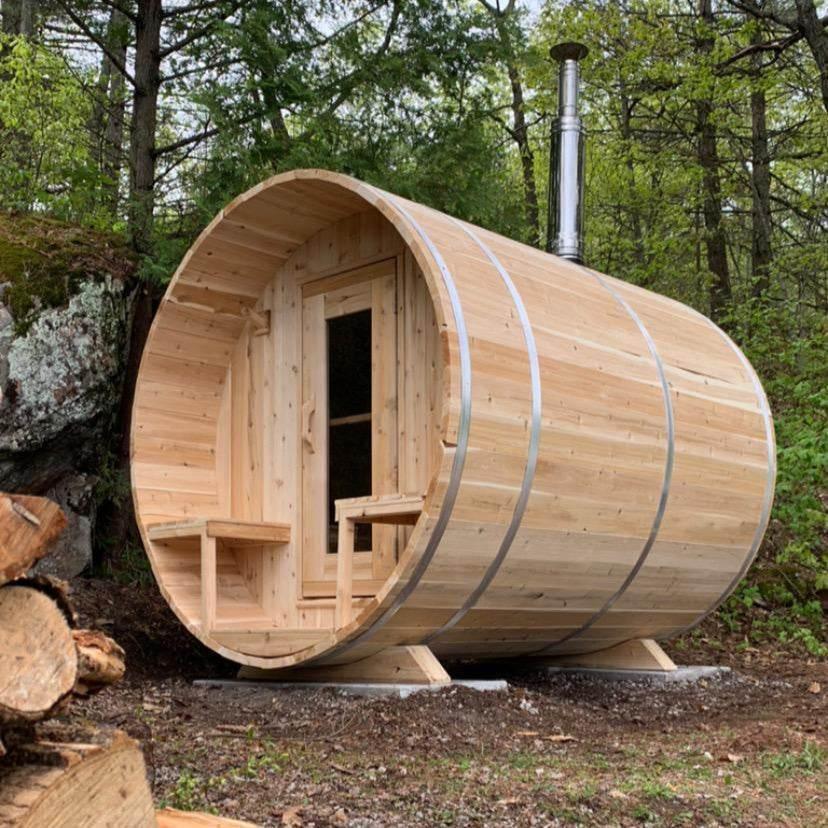Leisurecraft CT Serenity Barrel Sauna | Wood Burning Cedar Sauna - Sauna Luxuries
