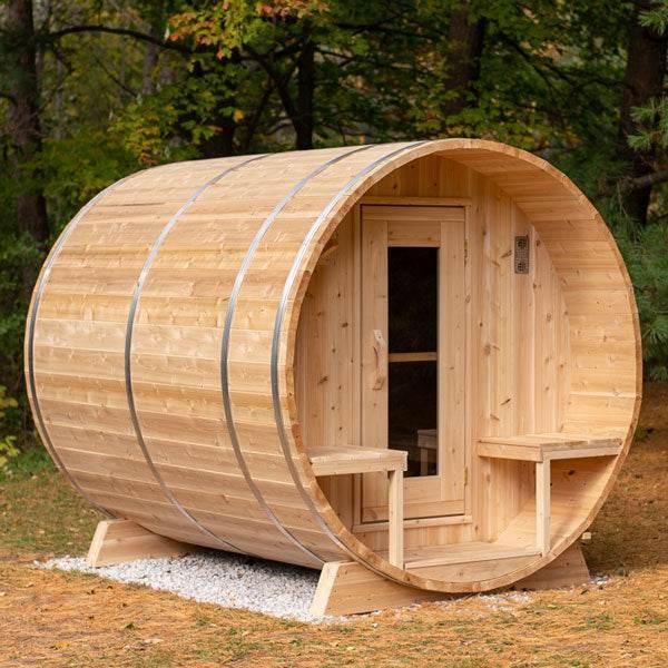 Leisurecraft CT Serenity Barrel Sauna | Wood Burning Cedar Sauna - Sauna Luxuries