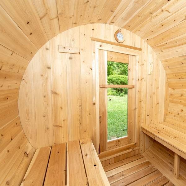 Liesurecraft CT Harmony Barrel Sauna | Wood Burning Outdoor Sauna - Sauna Luxuries