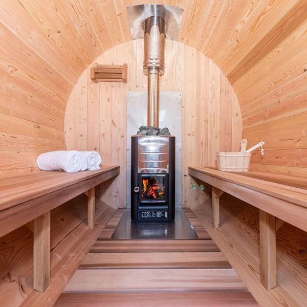 Liesurecraft CT Harmony Barrel Sauna | Wood Burning Outdoor Sauna - Sauna Luxuries