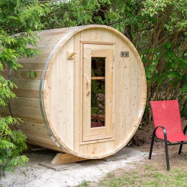 Liesurecraft CT Harmony Barrel Sauna | Wood Burning Outdoor Sauna - Sauna Luxuries