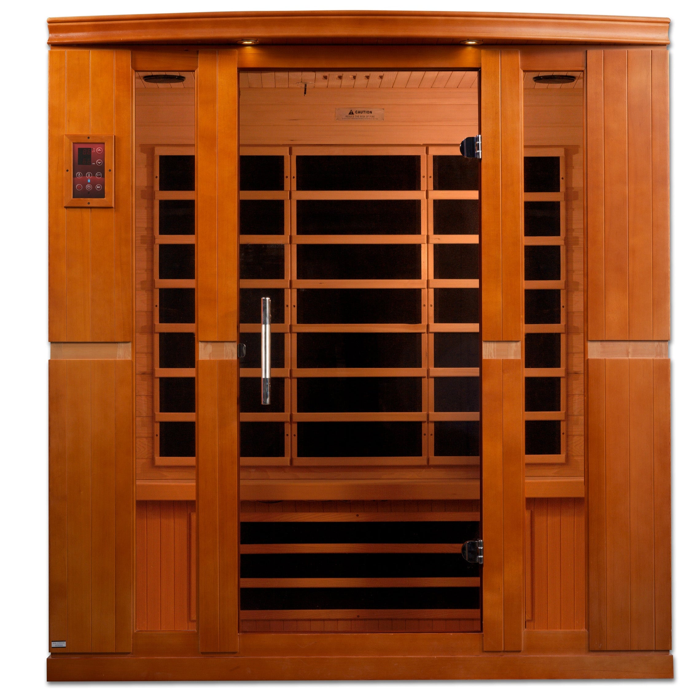 Straight-on front view of Dynamic Bergamo Elite 4-person FAR infrared sauna