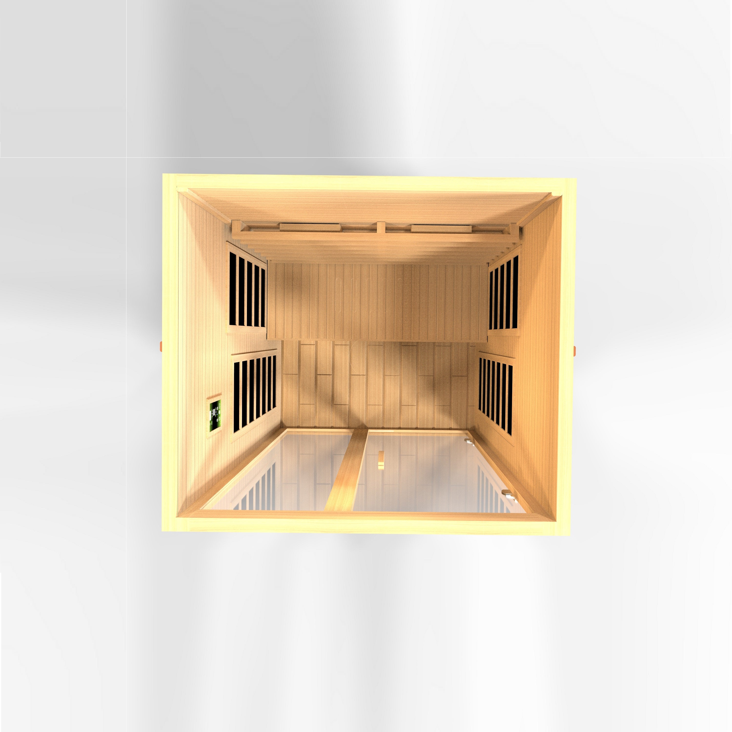 Ceiling vent and lighting inside the Dynamic Santiago 2-Person infrared sauna