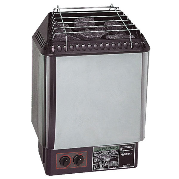 Finnleo Designer B 6KW Electric Sauna Heater with stainless steel finish and built-in controls