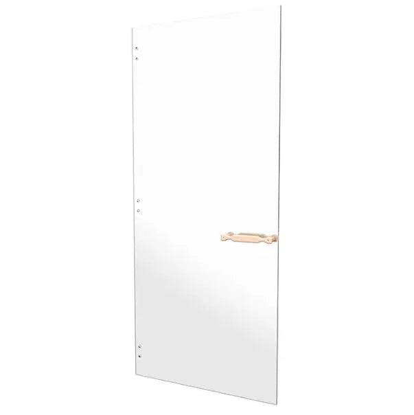 Frameless Tempered Glass Sauna Door – Premium Design – A sleek, modern sauna door with high-quality tempered glass and chamfered edges for an elegant, floating aesthetic.
