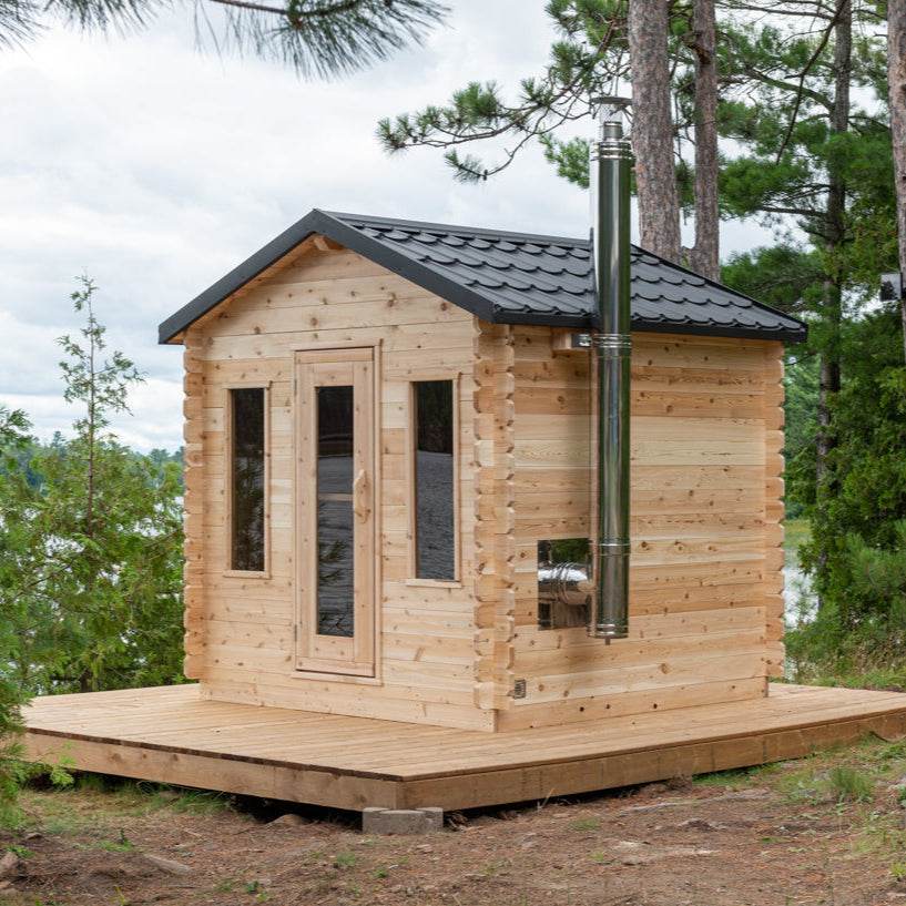 Leisurecraft CT Georgian Cabin Sauna – Wood Burning Outdoor Cedar Sauna - Sauna Luxuries