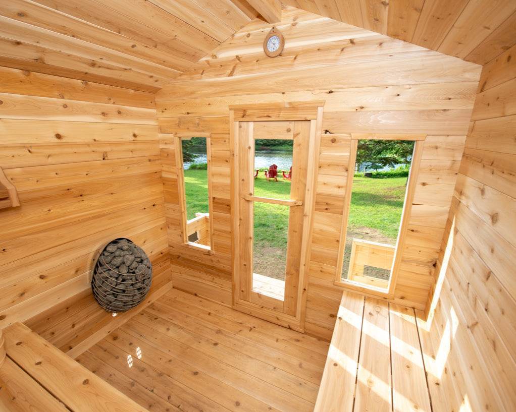 Leisurecraft CT Georgian Cabin Sauna with Porch – Wood Burning Outdoor Sauna - Sauna Luxuries