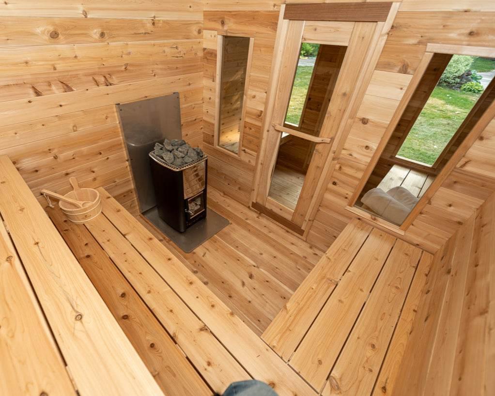 Leisurecraft CT Georgian Cabin Sauna with Changeroom | Wood Burning - Sauna Luxuries