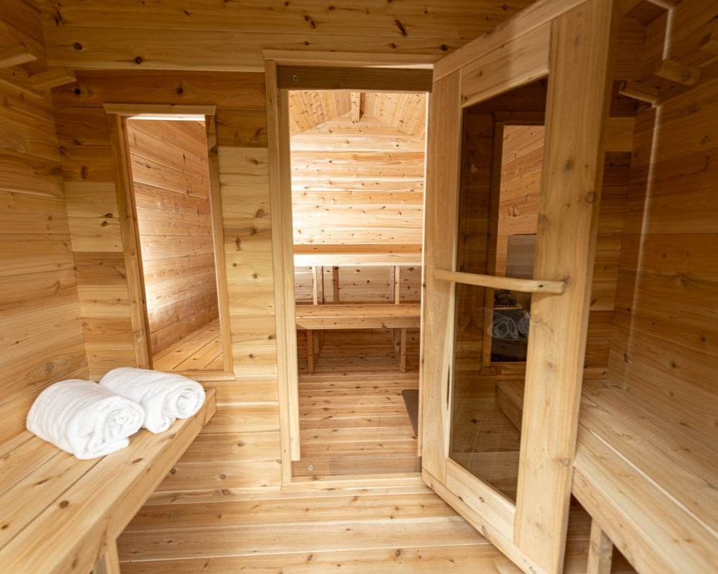 Leisurecraft CT Georgian Cabin Sauna with Changeroom | Wood Burning - Sauna Luxuries