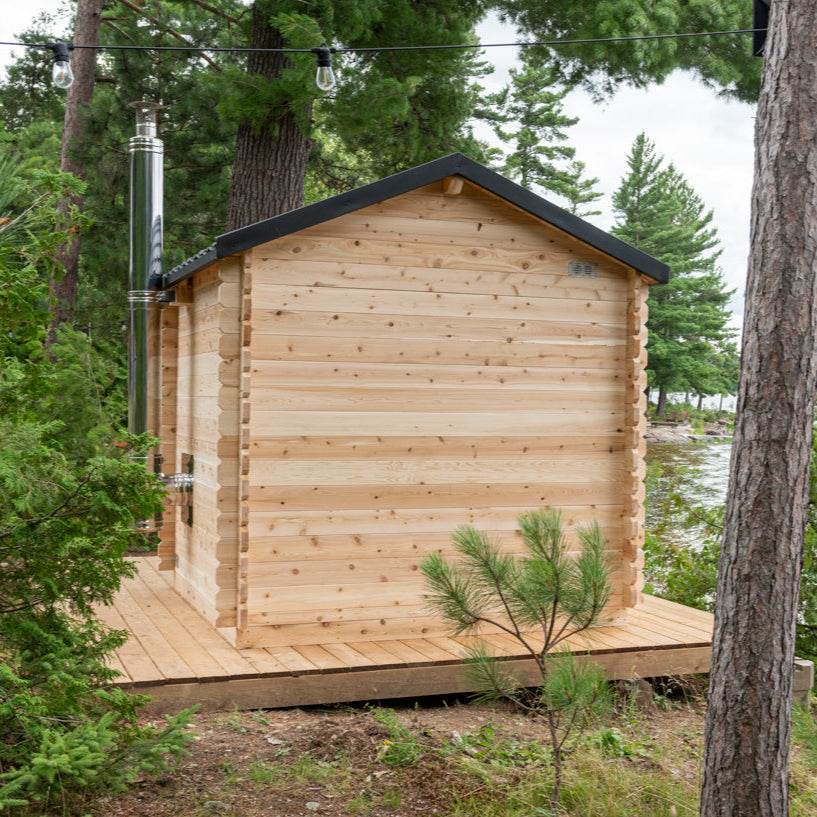 Leisurecraft CT Georgian Cabin Sauna – Wood Burning Outdoor Cedar Sauna - Sauna Luxuries