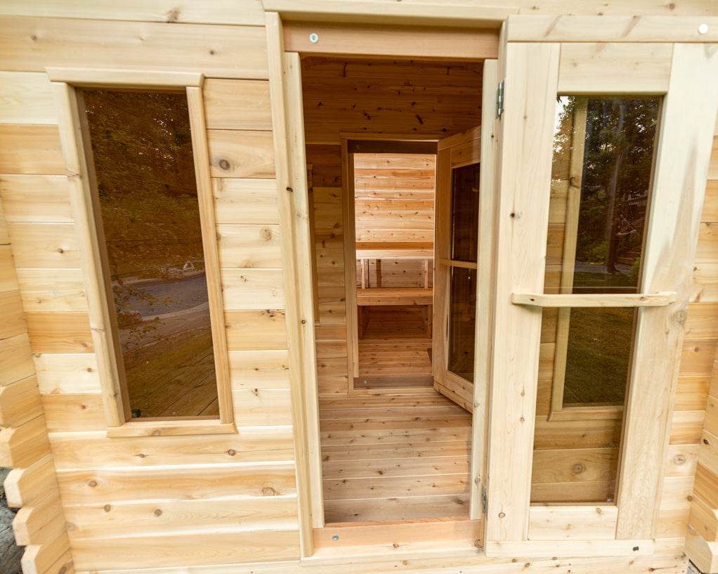 Leisurecraft CT Georgian Cabin Sauna with Changeroom | Wood Burning - Sauna Luxuries