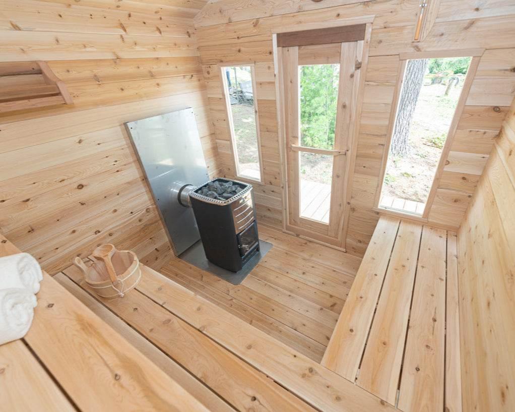 Leisurecraft CT Georgian Cabin Sauna – Wood Burning Outdoor Cedar Sauna - Sauna Luxuries