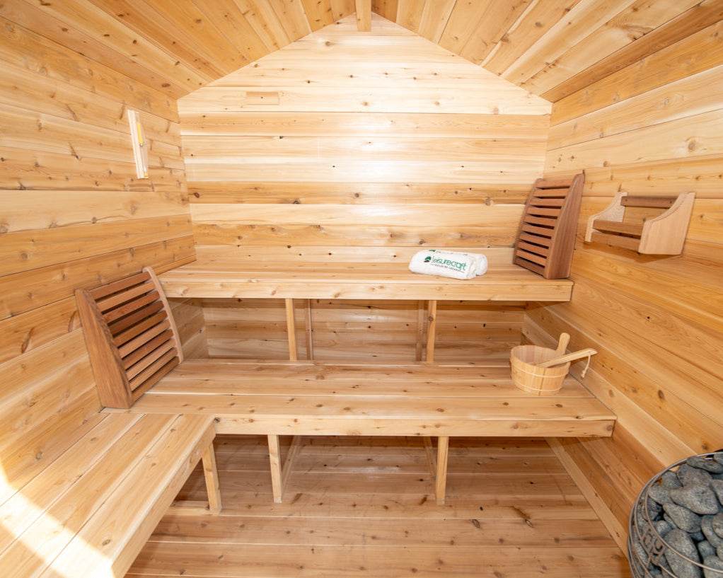 Leisurecraft CT Georgian Cabin Sauna with Porch – Wood Burning Outdoor Sauna - Sauna Luxuries