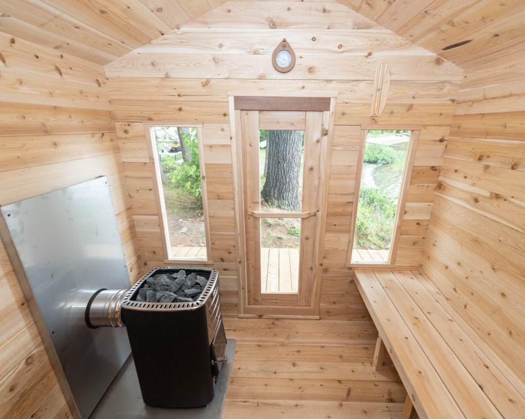 Leisurecraft CT Georgian Cabin Sauna – Wood Burning Outdoor Cedar Sauna - Sauna Luxuries