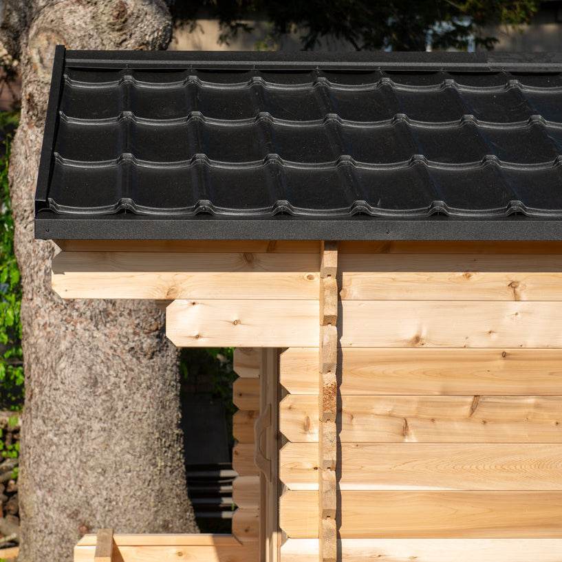 Leisurecraft CT Georgian Cabin Sauna with Porch – Wood Burning Outdoor Sauna - Sauna Luxuries