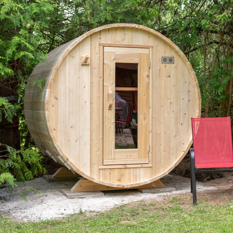 Liesurecraft CT Harmony Barrel Sauna | 2–4 Person Outdoor Cedar Kit - Sauna Luxuries