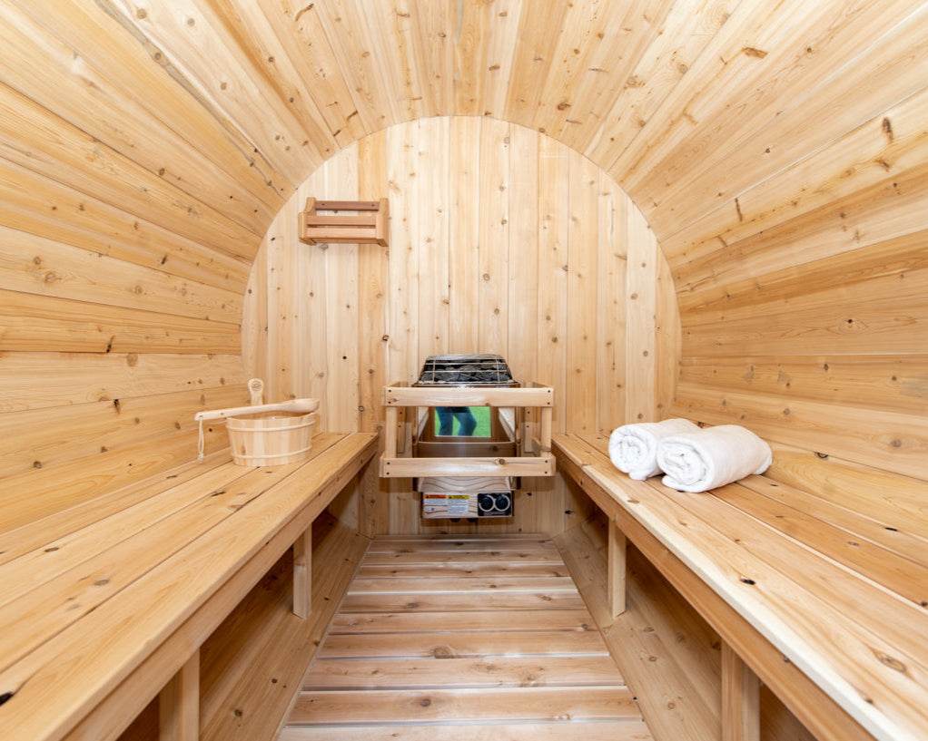 Liesurecraft CT Harmony Barrel Sauna | 2–4 Person Outdoor Cedar Kit - Sauna Luxuries