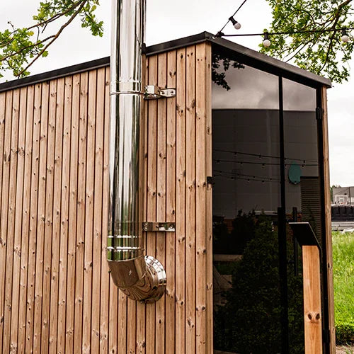 Sauna Wood Stove Chimney Set, Thru-Wall Backside Connection HUUM