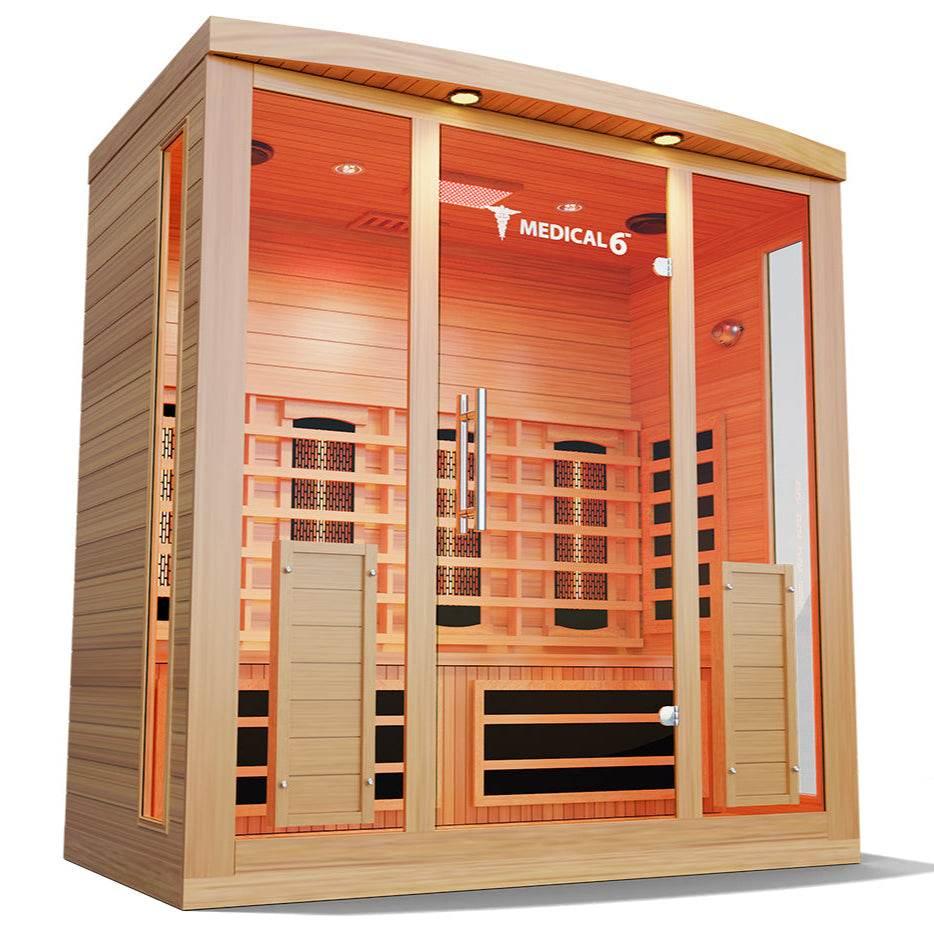 Medical 6 Infrared Sauna | Doctor-Designed 3-Person Sauna - Sauna Luxuries
