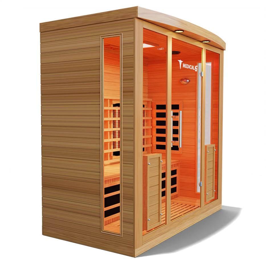Medical 6 Infrared Sauna | Doctor-Designed 3-Person Sauna - Sauna Luxuries