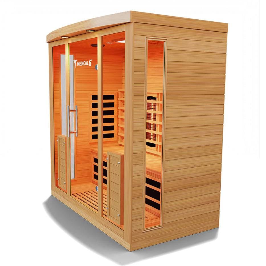Medical 6 Infrared Sauna | Doctor-Designed 3-Person Sauna - Sauna Luxuries