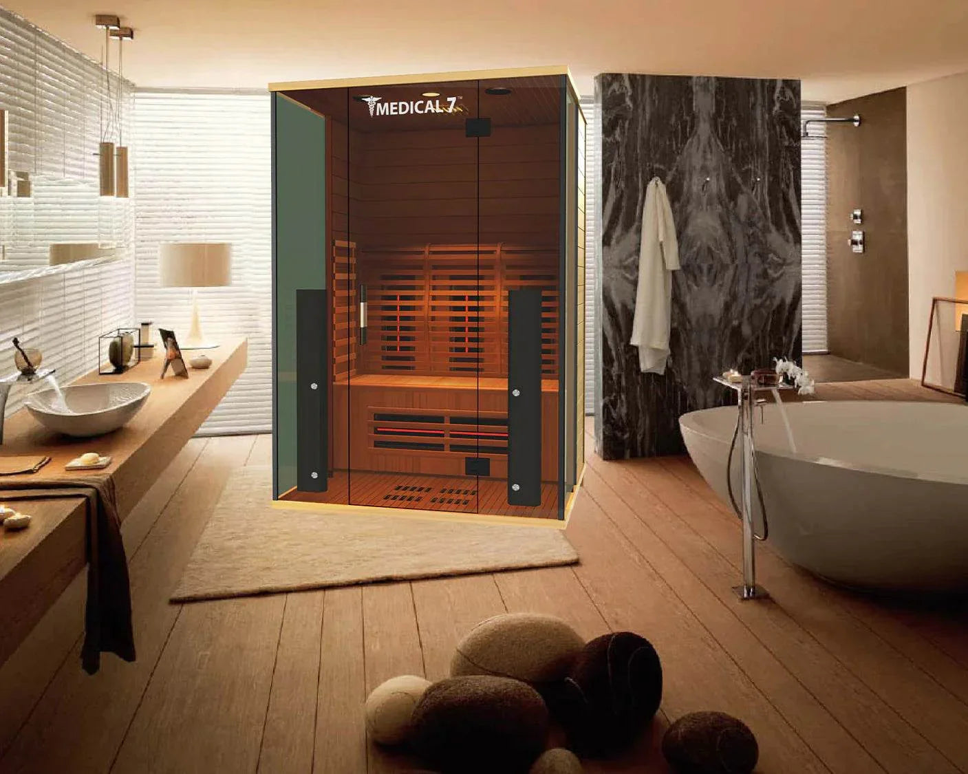 Medical 7 Ultra Full Spectrum Infrared Sauna – 3 Person Full-Body Therapy - Sauna Luxuries