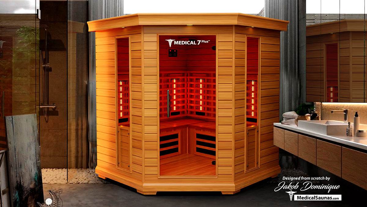 medical-7-plus-v2-sauna-showcase-modern-bathroom - Sauna Luxuries