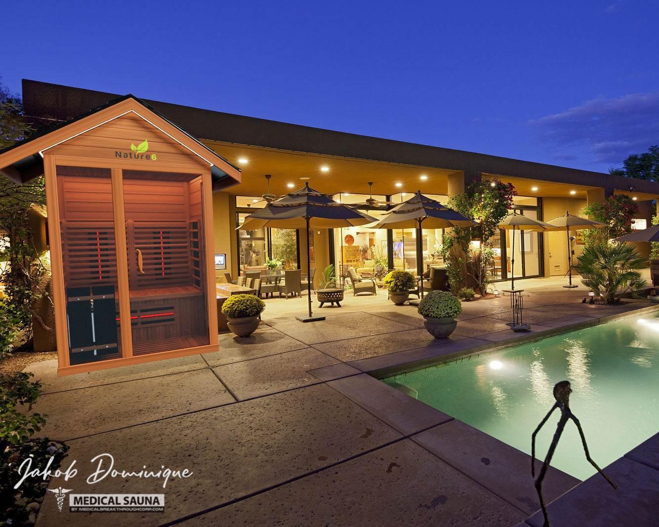 Medical Nature 6 Outdoor Sauna | Infrared + Chromatic Light - Sauna Luxuries